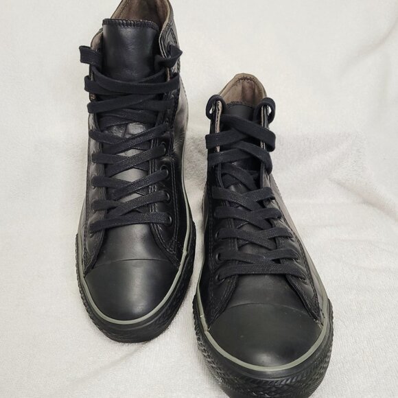 "Chuck Taylor" All Star Converse~ Men, Leather High Top- Black on Black- Size:11 - Picture 7 of 13